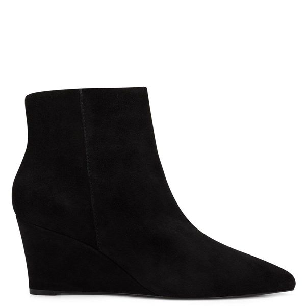 Nine West Carter Wedge Black Ankle Boots | Ireland 48P90-9T18
